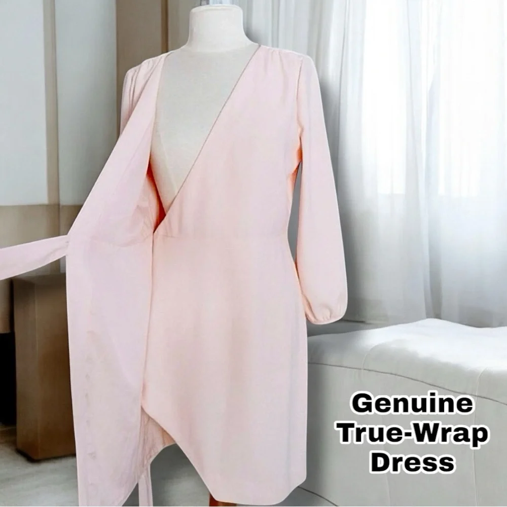 NEW J Crew 🖤 Black Label 🖤 Pink Wrap Dress – Wedding Guest, Fully Lined, Size 6 - Picture 8 of 17